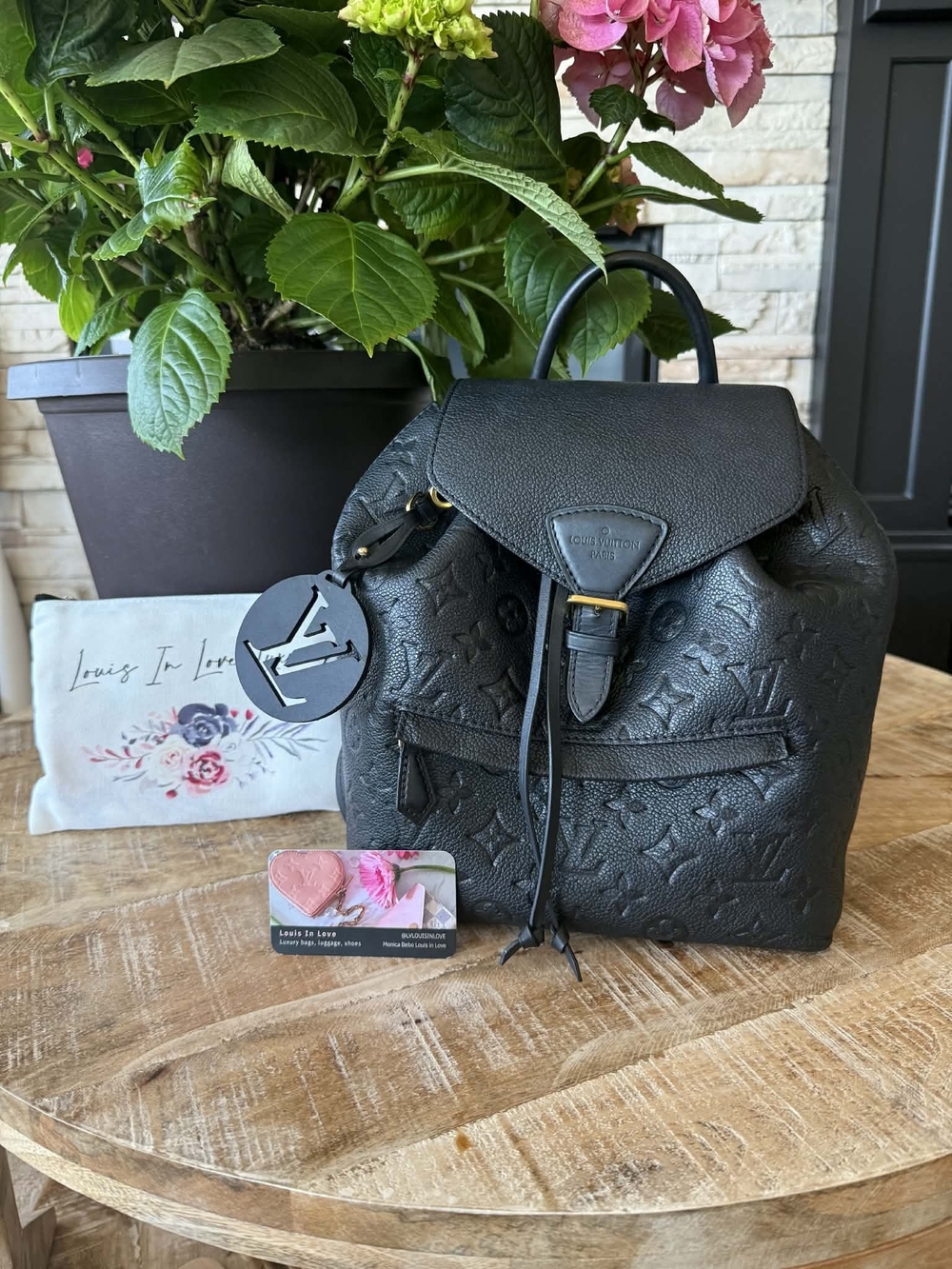 Louis Vuitton Black Monogram Empreinte Leather Backpack